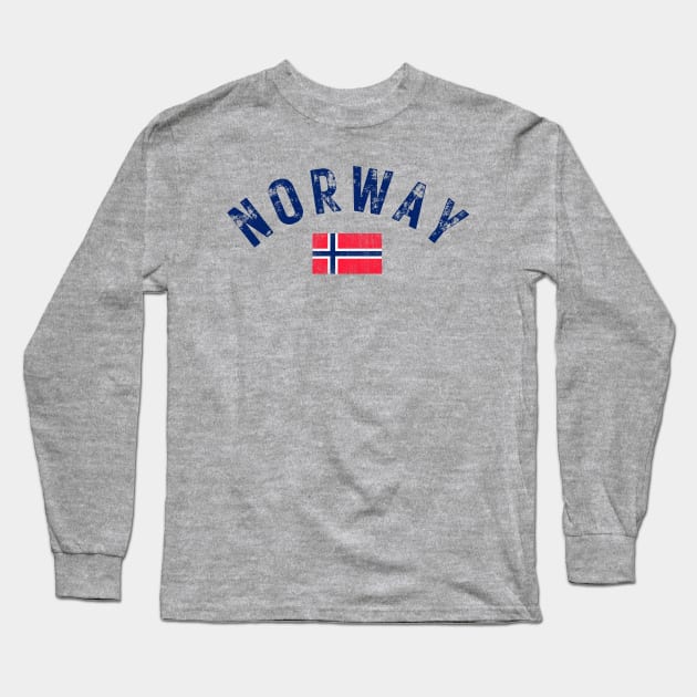 Norway Flag Design Long Sleeve T-Shirt by VikingHeart Designs